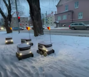 В Таллине застряли десятки роботов-курьеров из-за снегопада